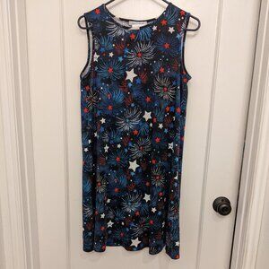 Celebrate Together Womens Patriotic Tank Dress Small Stretch Sleeveless NWT